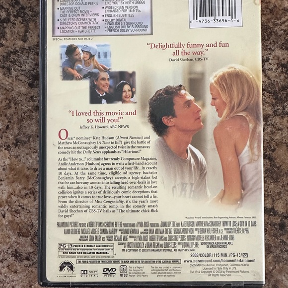 How to Lose a Guy in 10 Days DVD - Picture 2 of 2